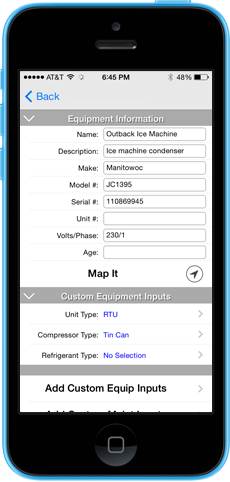Access equipment information on your iPhone